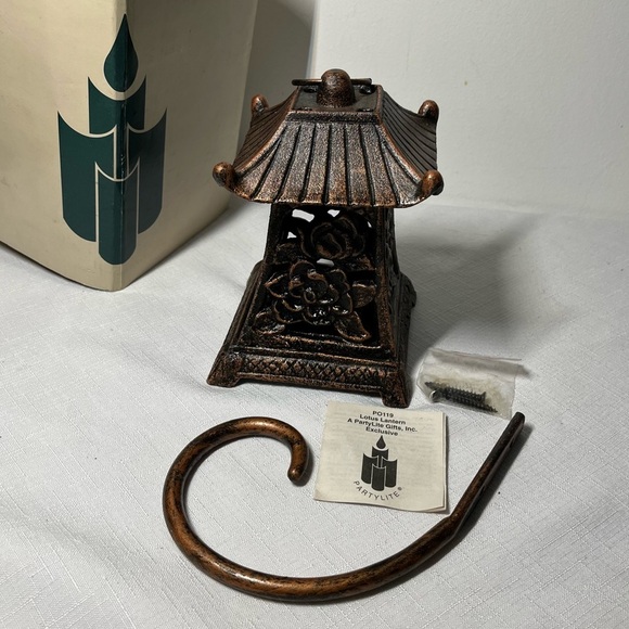 PartyLite Antique Bronze Cast Iron LOTUS LANTERN - Picture 2 of 7
